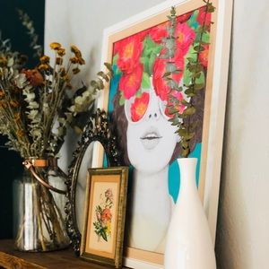 “Girl with Flowers In Her Eyes” - Modern Art Print